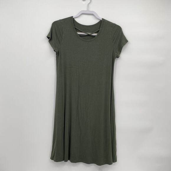 Art Class Green Stretch Skater Cross Front Knee Sheath Dress Girl's XL 14/16 - Picture 1 of 8